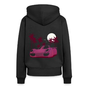 Course automobile - Voitures de course - Voitures de sport - Sweat à capuche Premium bio Femme - noir - Dos - Julia (174cm)