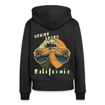 Palm Tree Lunettes de soleil Californie Venice Beach Ocean - Sweat à capuche Premium bio Femme - noir - Dos - Julia (174cm)