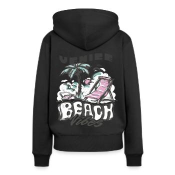 Californie Venice Beach Holiday Vacances à la plage - Sweat à capuche Premium bio Femme - noir - Dos - Julia (174cm)