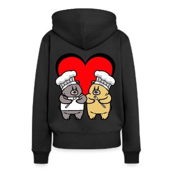 Teddybär Koch Geburtstagsgeschenk Köchin kochen - Frauen Premium Bio Hoodie - Schwarz - Hinten - Julia (174cm)