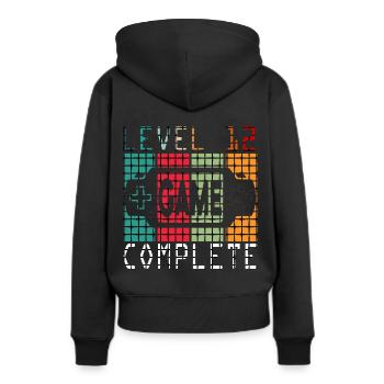 Enfants Niveau 12 ans Chemise d’anniversaire Chemise Gamer - Sweat à capuche Premium bio Femme - noir - Dos - Julia (174cm)