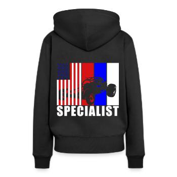 Buggy Racer Hobby USA Flagge USA - Frauen Premium Bio Hoodie - Schwarz - Hinten - Julia (174cm)