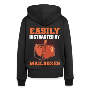 Travailleur des postes Travailleur des postes Lettre du facteur - Sweat à capuche Premium bio Femme - noir - Dos - Julia (174cm)