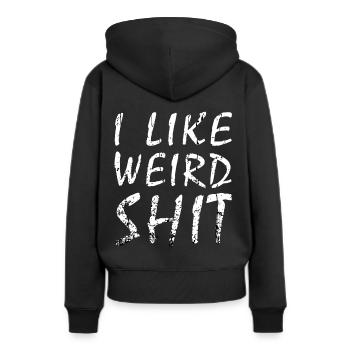 seltsam komisch Charakter - Frauen Premium Bio Hoodie - Schwarz - Hinten - Julia (174cm)