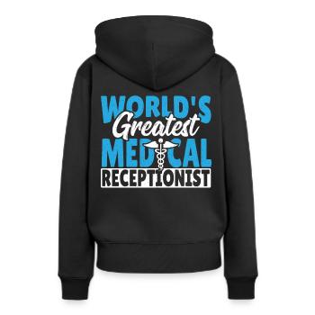 Réception médicale de la réceptionniste en médecine - Sweat à capuche Premium bio Femme - noir - Dos - Julia (174cm)