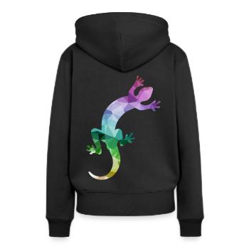 Reptil Echse - Frauen Premium Bio Hoodie - Schwarz - Hinten - Julia (174cm)