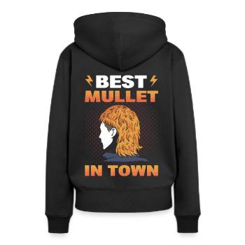 Meilleur mulet en ville Mullet Pride - Sweat à capuche Premium bio Femme - noir - Dos - Julia (174cm)