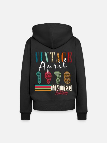 Geburtsmonat April 1978 - Frauen Premium Bio Hoodie - Schwarz