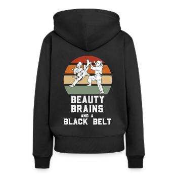 Combattant de judo - Sweat à capuche Premium bio Femme - noir - Dos - Julia (174cm)