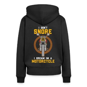 Motorrad fahren ist keine Krankheit Chopper - Frauen Premium Bio Hoodie - Schwarz - Hinten - Julia (174cm)