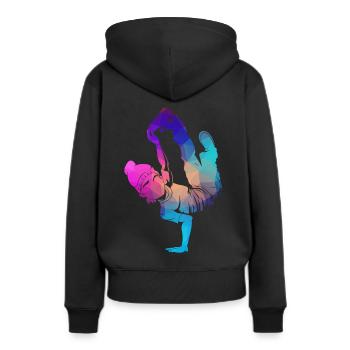 Breakdance B-Boy Breaker Breakdancer B-Girl HipHop - Sweat à capuche Premium bio Femme - noir - Dos - Julia (174cm)