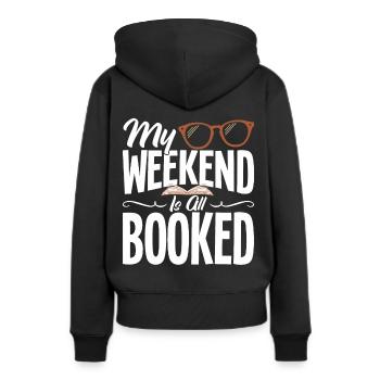 Rat de bibliothèque Livres Lire Livre Rat de bibliothèque - Sweat à capuche Premium bio Femme - noir - Dos - Julia (174cm)