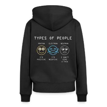 Elektron Neutron Physicien - Sweat à capuche Premium bio Femme - noir - Dos - Julia (174cm)