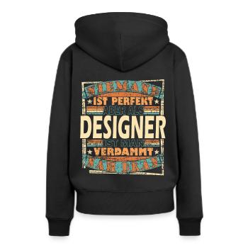 Grafik Designer Grafiker Mediengestalter - Frauen Premium Bio Hoodie - Schwarz - Hinten - Julia (174cm)
