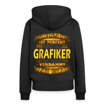 Designerin Grafiker Grafik Designer Künstler - Frauen Premium Bio Hoodie - Schwarz - Hinten - Julia (174cm)