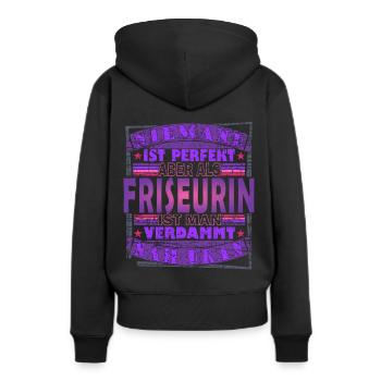 Friseurin Frisörin Haare - Frauen Premium Bio Hoodie - Schwarz - Hinten - Julia (174cm)