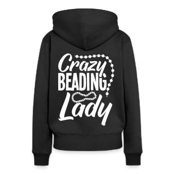 Perle Perle Broderie Bijoutier Fabricant de bijoux - Sweat à capuche Premium bio Femme - noir - Dos - Julia (174cm)