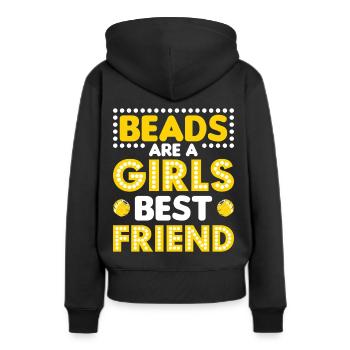 Perle Perle Broderie Bijoutier Fabricant de bijoux - Sweat à capuche Premium bio Femme - noir - Dos - Julia (174cm)