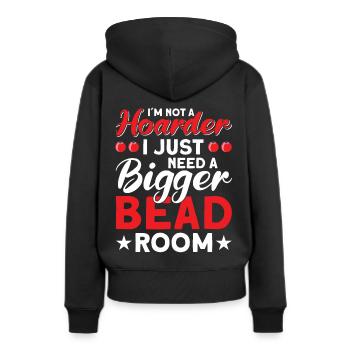 Perle Perle Broderie Bijoutier Fabricant de bijoux - Sweat à capuche Premium bio Femme - noir - Dos - Julia (174cm)