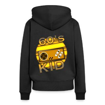 Kind der 60er Jahre - Frauen Premium Bio Hoodie - Schwarz - Hinten - Julia (174cm)