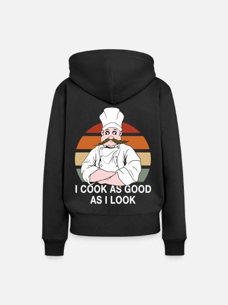 koch kochen spruch chefkoch - Frauen Premium Bio Hoodie - Schwarz