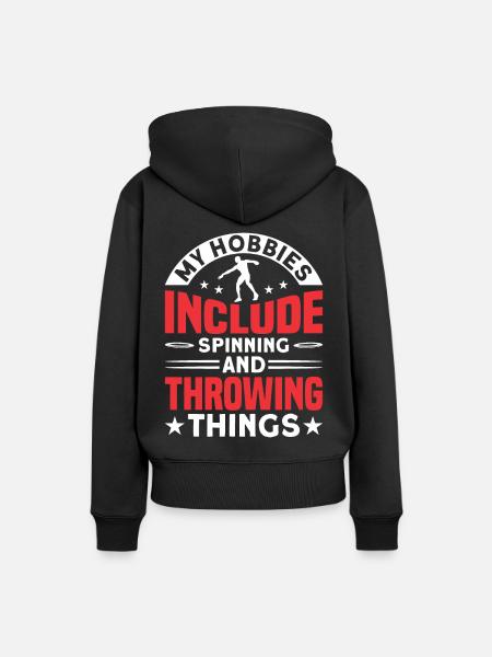 Diskuswurf Diskuswerfer Leichtathletik Diskus - Frauen Premium Bio Hoodie - Schwarz