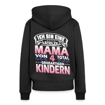 Mama Mit 4 Kindern - Frauen Premium Bio Hoodie - Schwarz - Hinten - Julia (174cm)