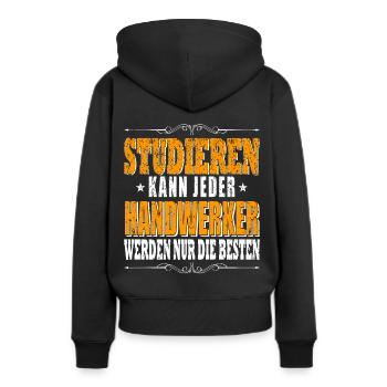 Handwerker Spruch Handwerker - Frauen Premium Bio Hoodie - Schwarz - Hinten - Julia (174cm)