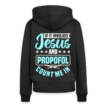 Anesthesie Technicien en anesthésie Anesthésiste Anesthésiste - Sweat à capuche Premium bio Femme - noir - Dos - Julia (174cm)