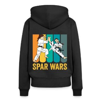Spar Kampftraining - Sparring Arts Martiaux fille - Sweat à capuche Premium bio Femme - noir - Dos - Julia (174cm)