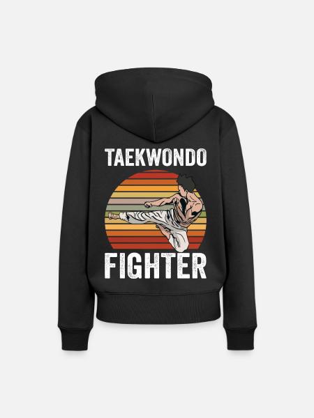 Tae Kwon Do - taekwondo - sztuki walki - Ekologiczna damska bluza z kapturem Premium - czarny