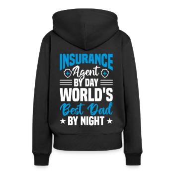 Agent d’assurance marchand d’assurance - Sweat à capuche Premium bio Femme - noir - Dos - Julia (174cm)