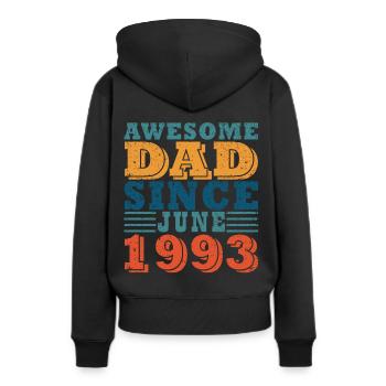 Juni 1993 Juni Geburtstagsgeschenk Juni 1993 - Frauen Premium Bio Hoodie - Schwarz - Hinten - Julia (174cm)