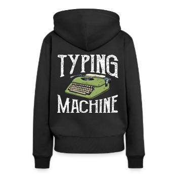 Auteur Machine à écrire Machine à écrire - Sweat à capuche Premium bio Femme - noir - Dos - Julia (174cm)