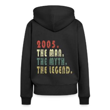 Original 2005 Vintage | Geburtstagsgeschenk 2005 - Frauen Premium Bio Hoodie - Schwarz - Hinten - Julia (174cm)