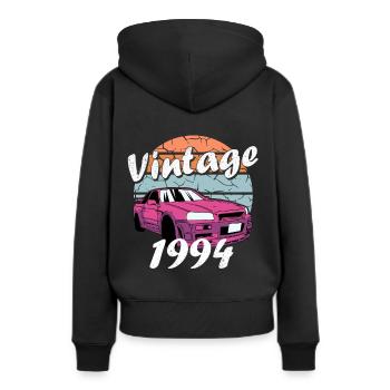 1994 - Baujahr 1994 - Jahrgang 1994 - Frauen Premium Bio Hoodie - Schwarz - Hinten - Julia (174cm)