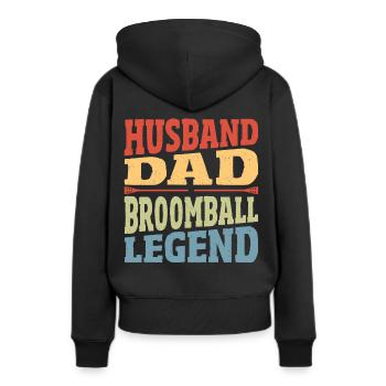 Mari Père Balai Légende Balai Balai - Sweat à capuche Premium bio Femme - noir - Dos - Julia (174cm)