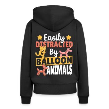 Leicht ablenkbar durch Ballontiere Ballon Twister - Frauen Premium Bio Hoodie - Schwarz - Hinten - Julia (174cm)