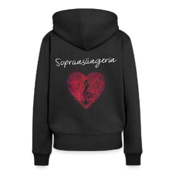 Violinschlüssel Chor Musik Sopran Sängerin Musik - Frauen Premium Bio Hoodie - Schwarz - Hinten - Julia (174cm)
