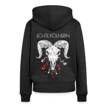 Echte Kölnerin Köln Cologne Colonia Fußballfan - Frauen Premium Bio Hoodie - Schwarz - Hinten - Julia (174cm)