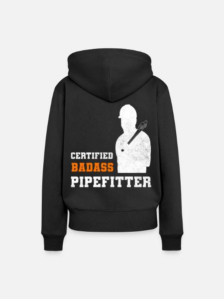 Lustige Pipefitter Dampfer - Frauen Premium Bio Hoodie - Schwarz