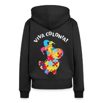Viva Colonia Carnaval de Cologne Confettis Dino Kölle - Sweat à capuche Premium bio Femme - noir - Dos - Julia (174cm)