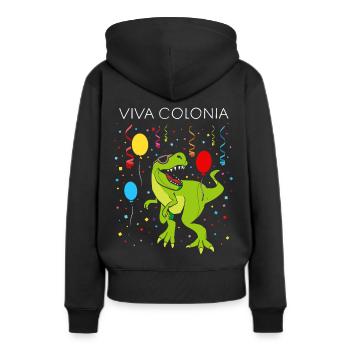 Carnaval Confettis Viva Colonia Tyrannosaurus Rex - Sweat à capuche Premium bio Femme - noir - Dos - Julia (174cm)