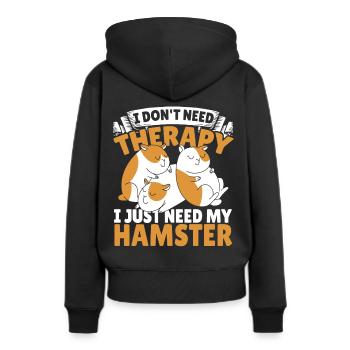 Ich brauche keine Therapie, ich brauche nur - Frauen Premium Bio Hoodie - Schwarz - Hinten - Julia (174cm)
