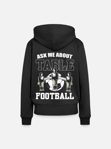 Frag mich nach Tischfußball - Frauen Premium Bio Hoodie - Schwarz