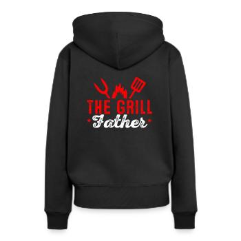 Barbeque Der Grill Vater Smoke Gegrillt - Frauen Premium Bio Hoodie - Schwarz - Hinten - Julia (174cm)