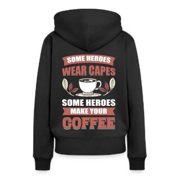 Certains héros portent des capes Certains héros font - Sweat à capuche Premium bio Femme - noir - Dos - Julia (174cm)