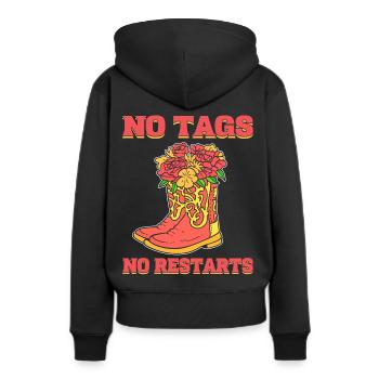 Pas de tags Pas de redémarrages Danse en ligne Danse en ligne - Sweat à capuche Premium bio Femme - noir - Dos - Julia (174cm)