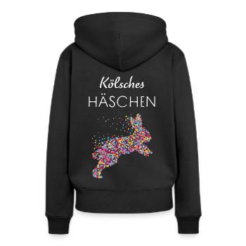 Karneval Konfetti Kölsches Mädche echte Kölnerin - Frauen Premium Bio Hoodie - Schwarz - Hinten - Julia (174cm)