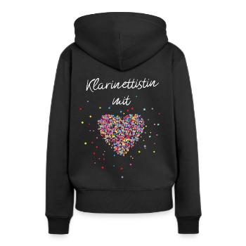 Klarinettistin mit Herz Klarinette Blasinstrument - Frauen Premium Bio Hoodie - Schwarz - Hinten - Julia (174cm)